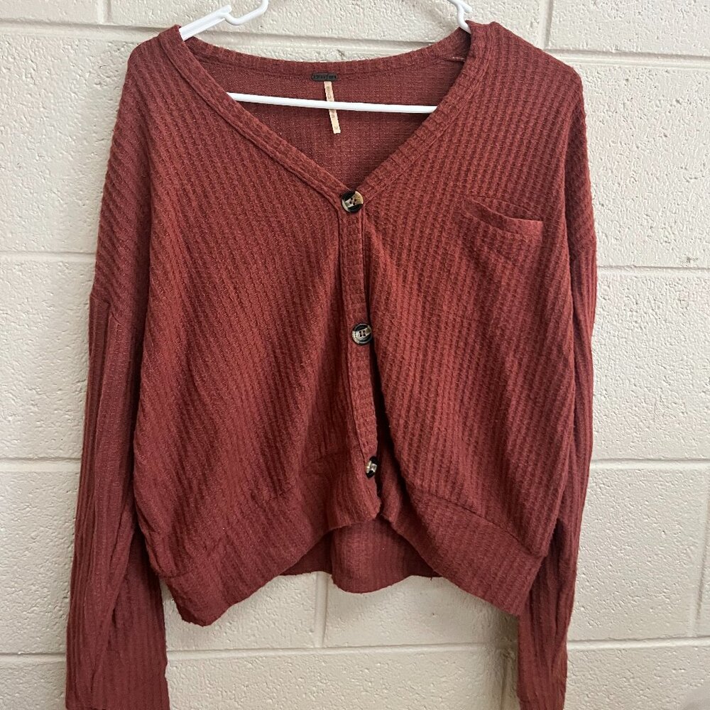 Waffle Print Sweater